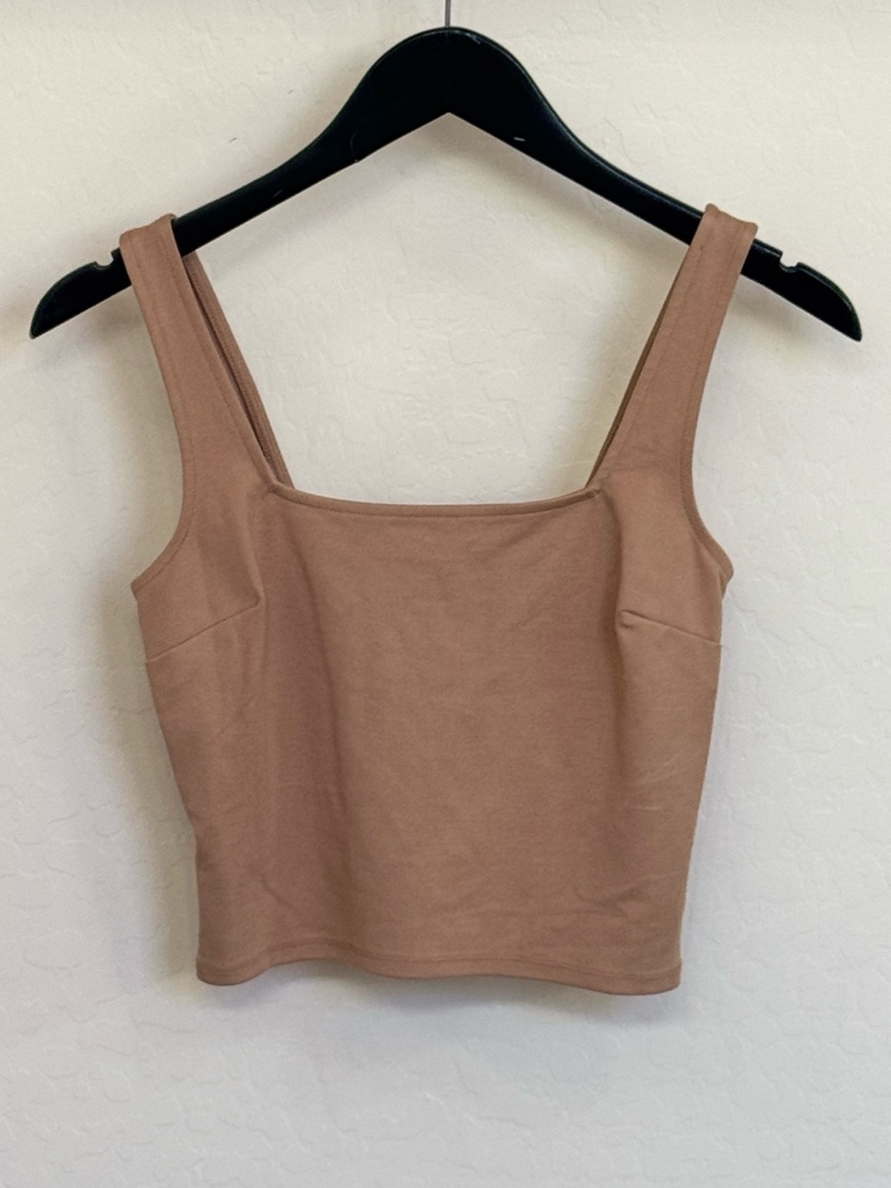 Express Body Contour Square Neck Cropped Tank Top Tan Taupe Size XS